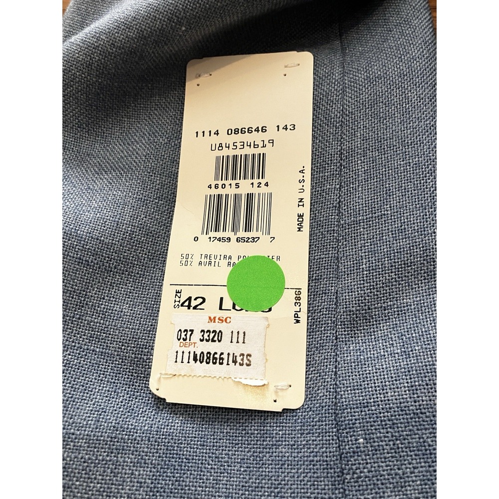 Haggar Men's Sport Coat Blazer Blue 42 Long USA Made Two Button Jacket NWT - Picture 11 of 11